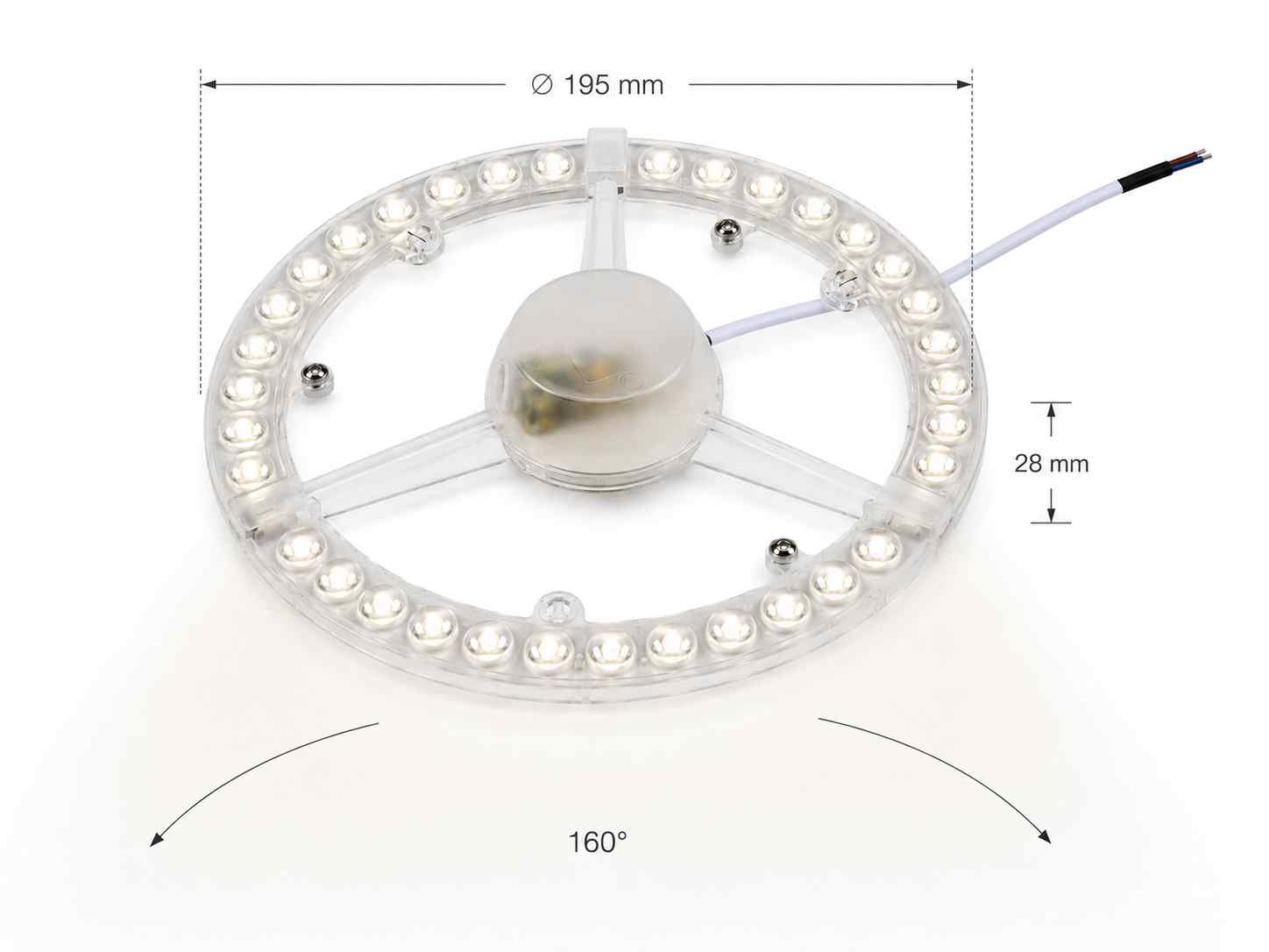 LED modul 20W denní bílá jako náhrada za 150W halogenový zdroj s životností přes 25000 hodin
